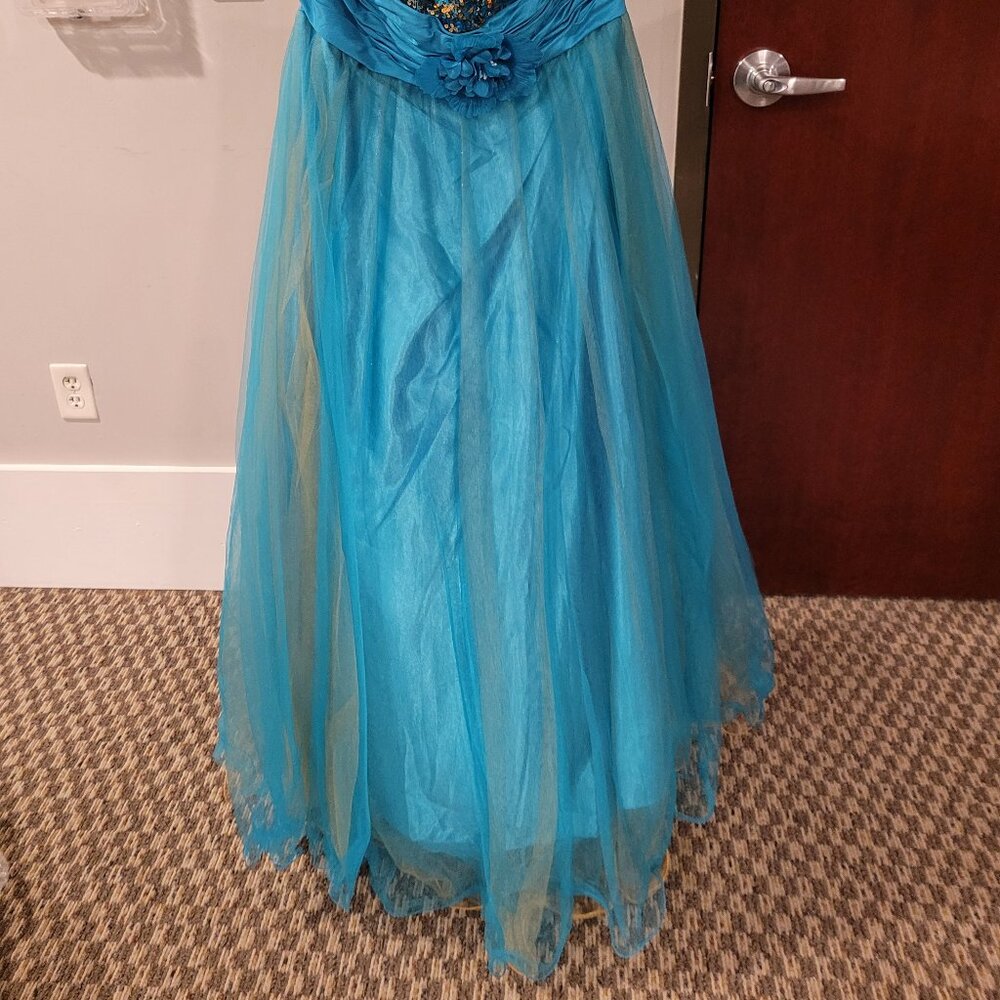 Let's Prom 5053 Size 16 Turquoise Dress - Picture 2 of 7